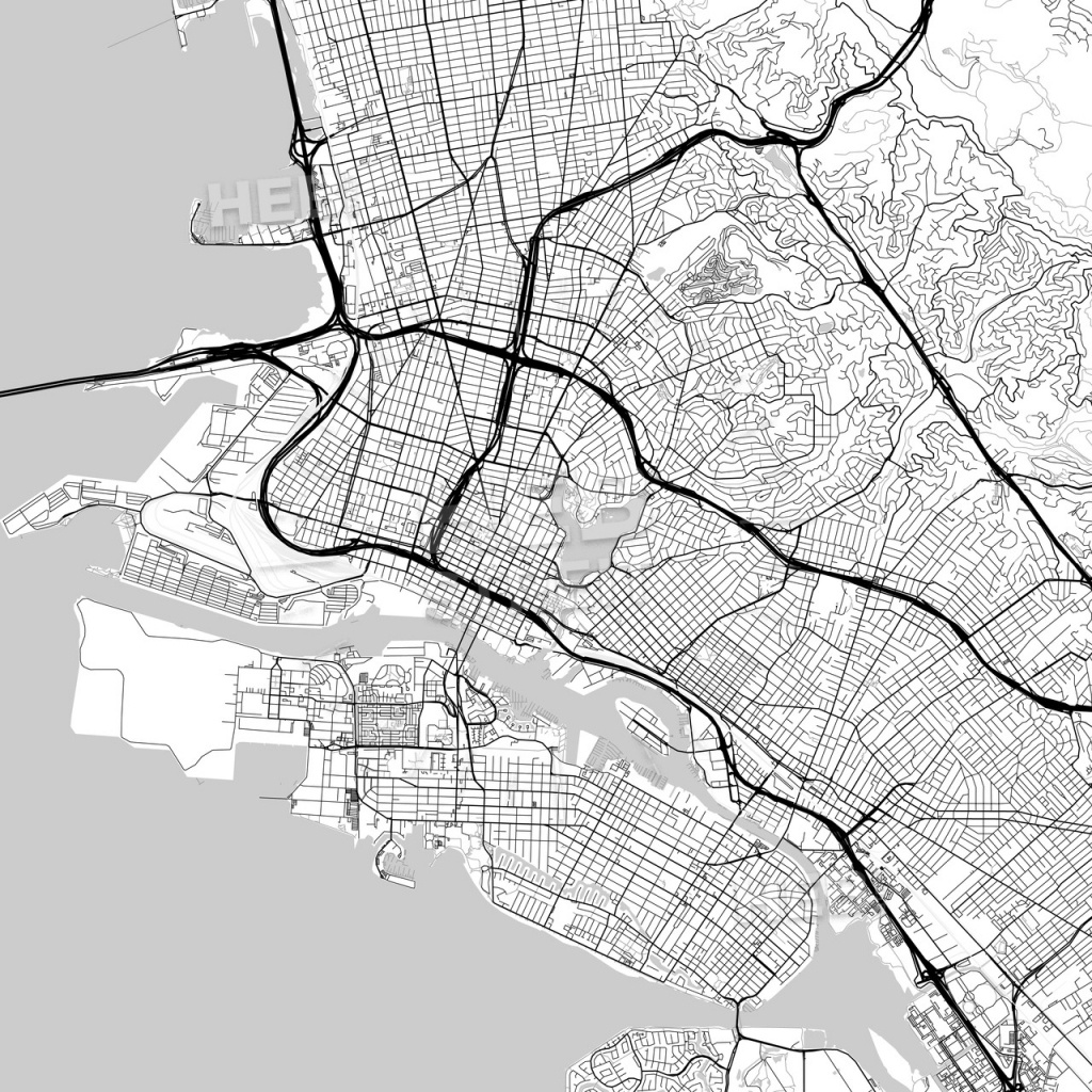 Map Of Oakland, California | Hebstreits Sketches - Oakland California Map