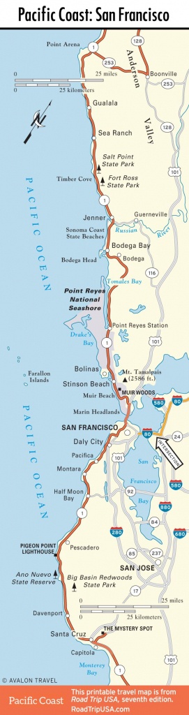 Map Of Pacific Coast Through San Francisco. | Pwc | Oregon Road Trip - Oregon California Coast Map