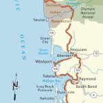Map Of Pacific Coast Through Southern Washington Coast. | Bucket   Washington State Road Map Printable