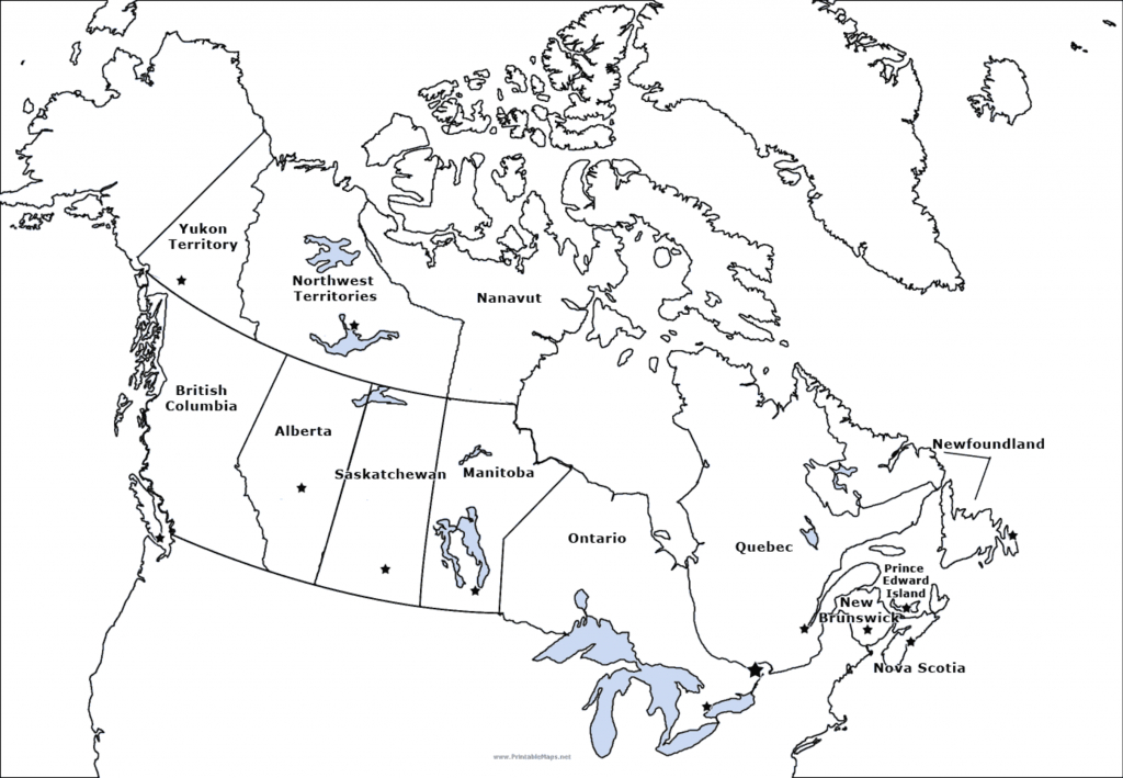 Map Of Provinces Capitals In Canada Canada Provinces Canadian - Printable Blank Map Of Canada To Label
