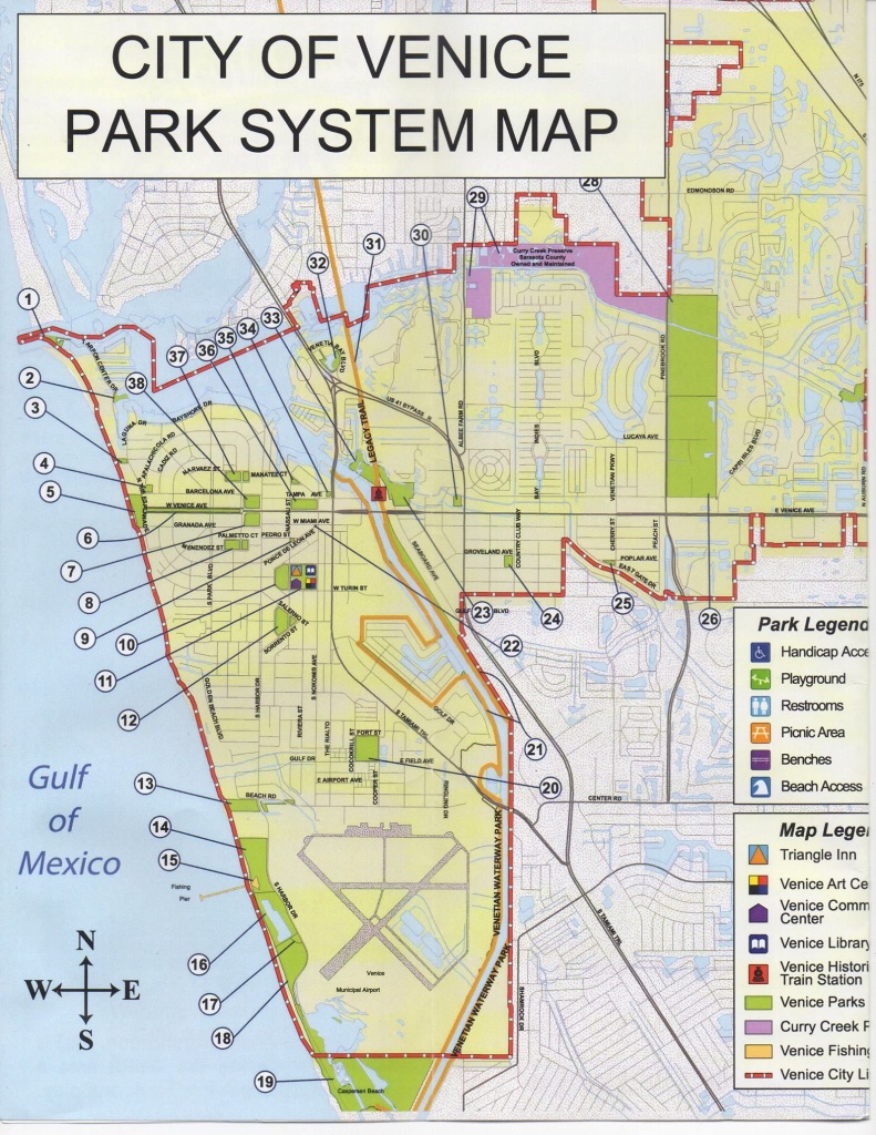 Map Of Public Parks &amp;amp; Trails In Venice, Florida. | Favorite Places - Map Sarasota Florida Usa