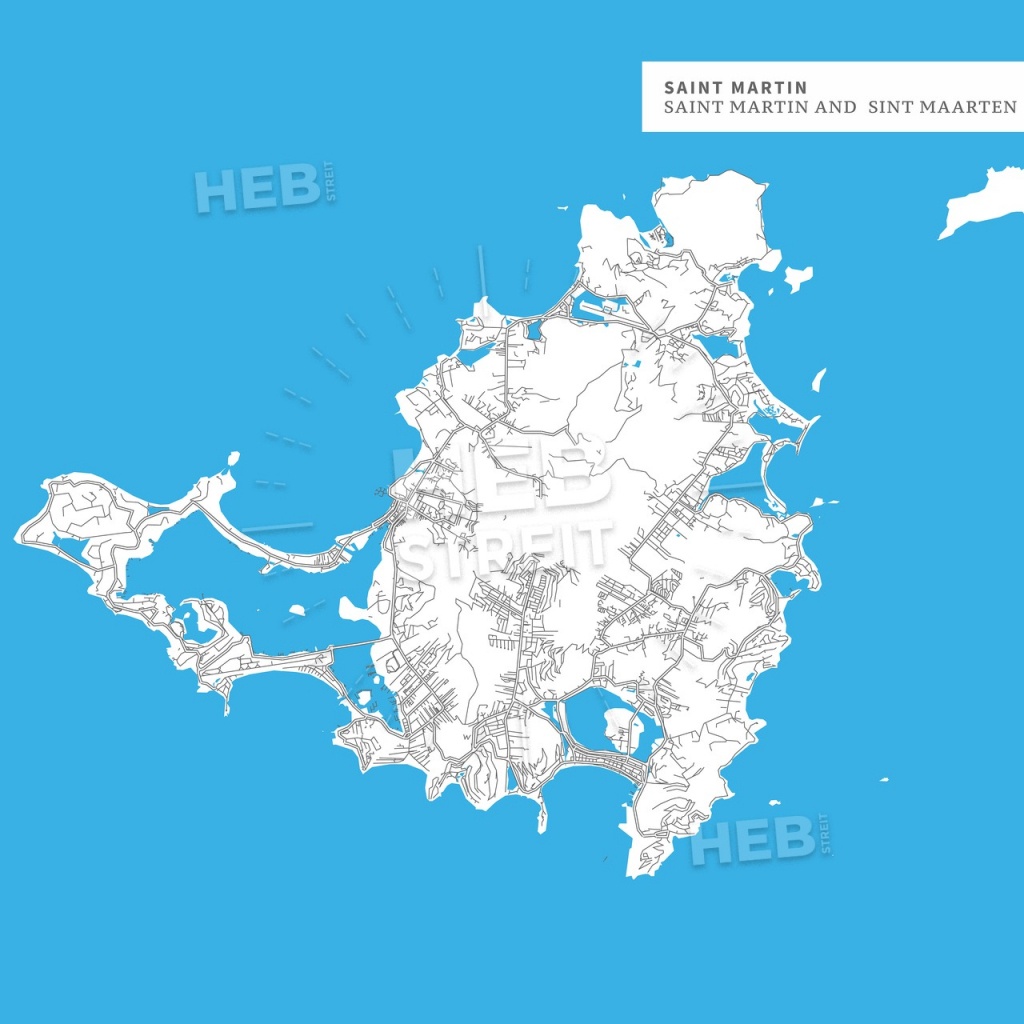 Map Of Saint Martin Island | Hebstreits Sketches - Printable Road Map Of St Maarten