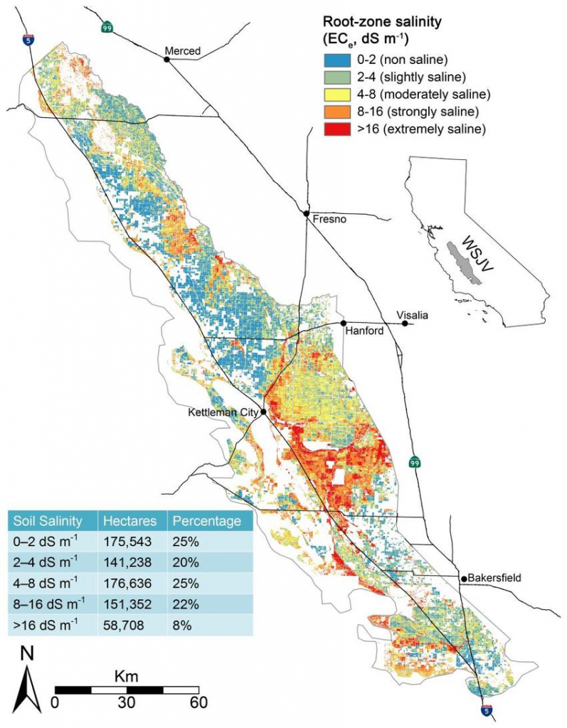Map Of Salt-Affected Soils For The West Side Of California&amp;#039;s San - California Soil Map
