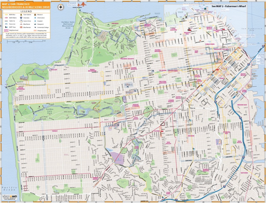 Map Of San Francisco: Interactive And Printable Maps | Wheretraveler - Printable Map Of San Francisco