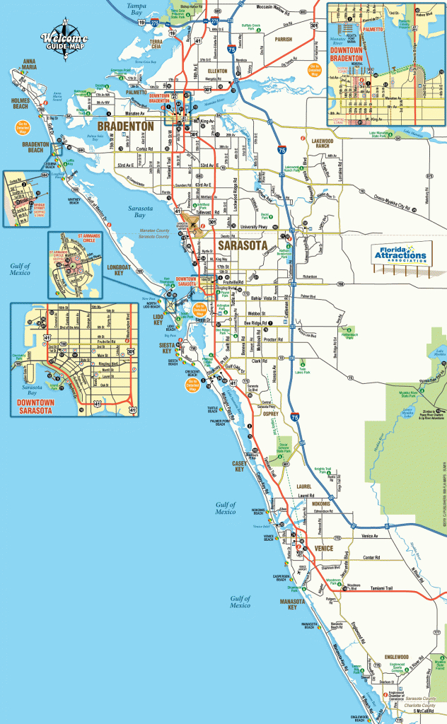 Map Of Sarasota And Bradenton Florida - Welcome Guide-Map To - Siesta Key Florida Map