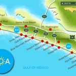 Map Of Scenic Highway 30A/south Walton, Fl Beaches | Florida: The   Map Of Watercolor And Seaside Florida