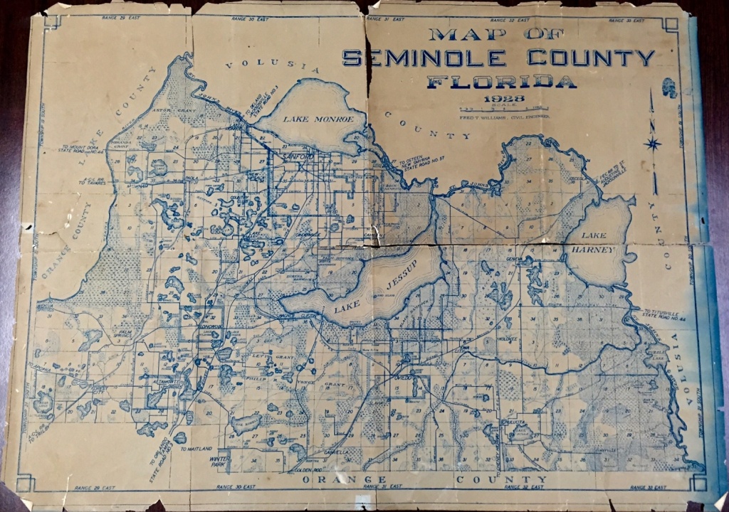 Map Of Seminole County, Florida, 1928 · Riches - Map Of Seminole County Florida