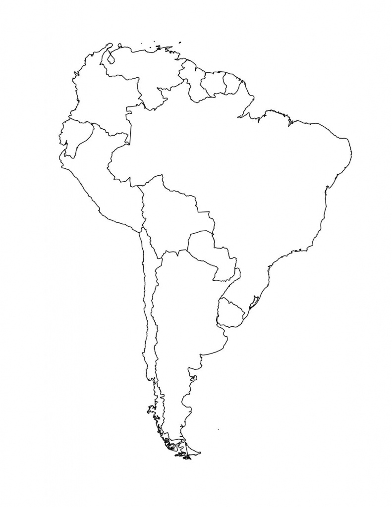 Map Of South American Countries | Occ Shoebox | South America Map - Outline Map Of North America Printable