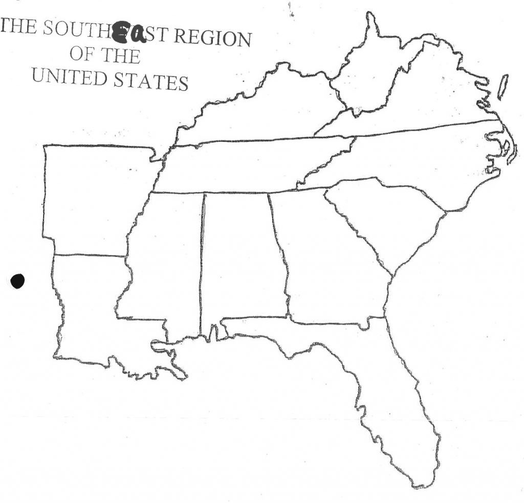 Map of Southeast US States