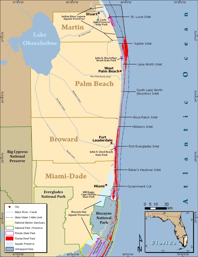 Map Of Southern Florida Coast And Travel Information | Download Free - Map Of South Florida Beaches