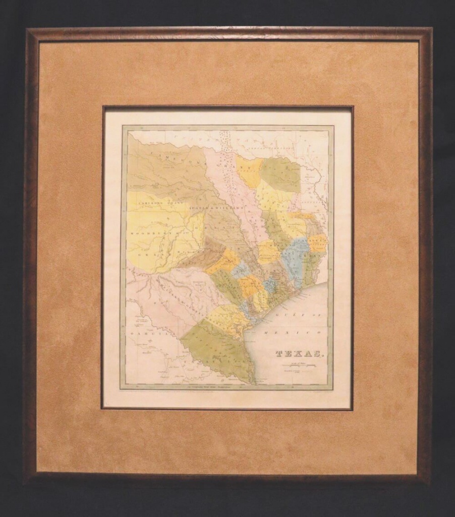 Map Of Texas: 1833,t. G. Bradford - Matted And Framed - - Framed Texas Map