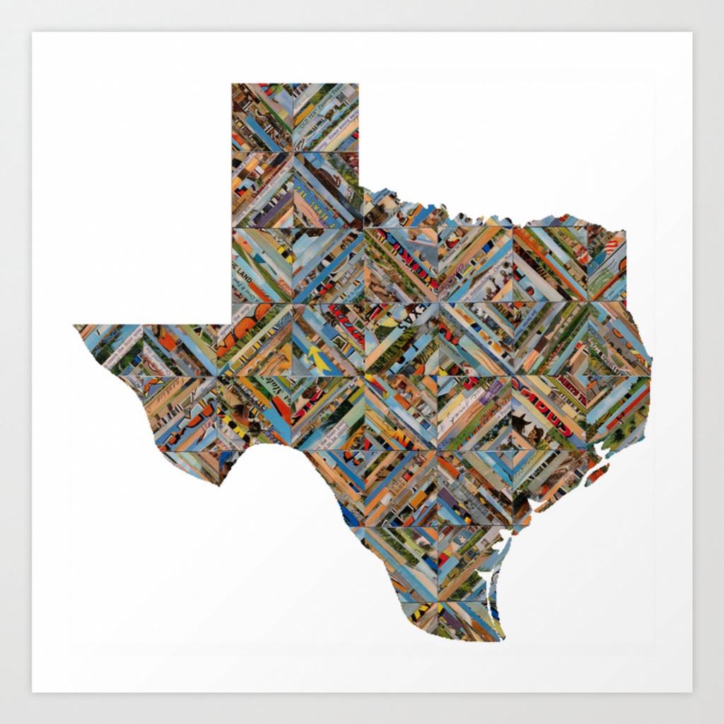 Map Of Texas Art Print - Map Of Texas Art