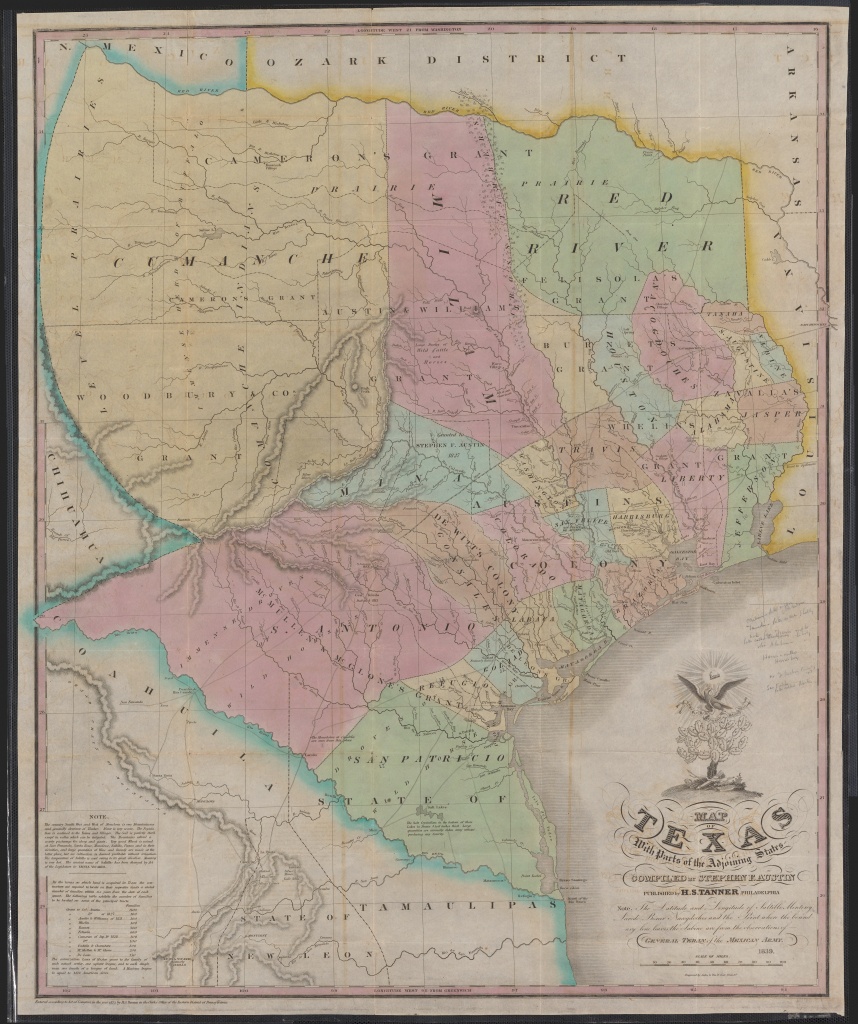 Map Of Texas Compiledstephen F. Austin (1839) : Mapporn - Stephen F Austin Map Of Texas