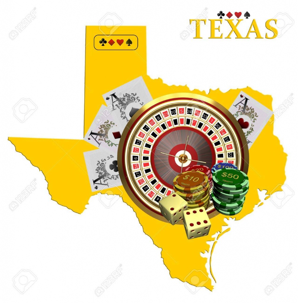Map Of Texas With Casino Chips Stock Photo, Picture And Royalty Free - Casinos In Texas Map