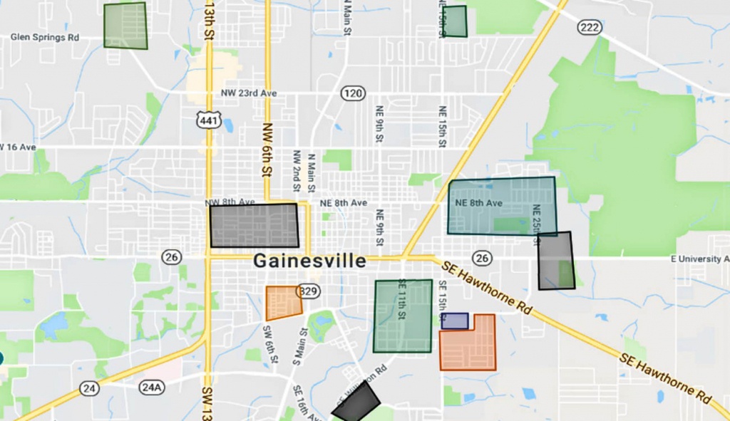 Map Of The Gainesville Florida Gangs And Hoods - Where Is Gainesville Florida On The Map