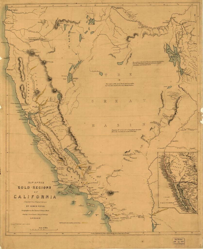 Map Of The Gold Regions Of California. | Library Of Congress - Gold Prospecting Maps California