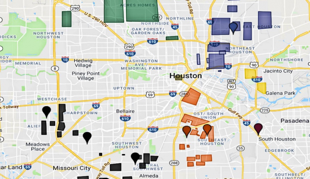 Map Of The Houston Hoods, Gangs Sets, And Ghetto Areas - Show Map Of Houston Texas