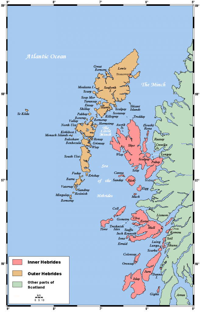 Map Of The Inner And Outer Hebrides Off Of The West Coast Of - Printable Map Of Mull