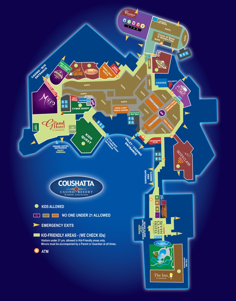 Map Of The Resort - Coushatta Casino Resort - Florida Casinos Map
