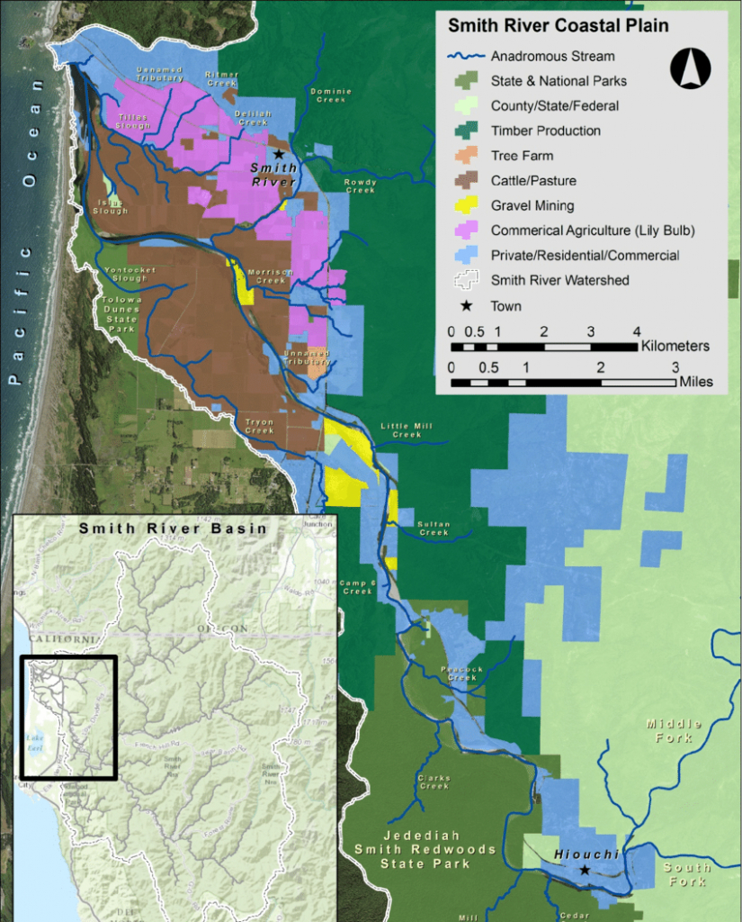 Map Of The Study Area With General Land Use And Ownership Throughout - California Land Ownership Map