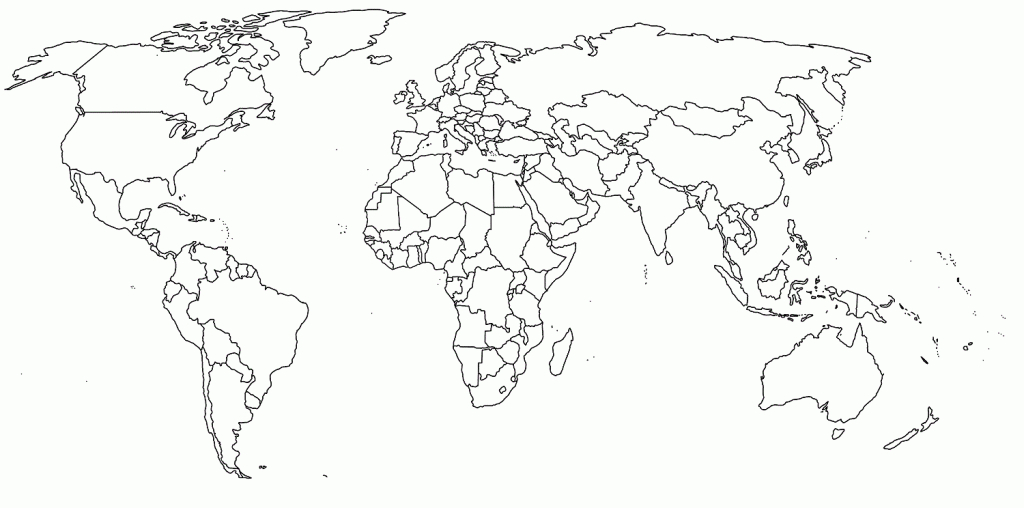 Map Of The World Coloring Page Free Printable For | The World - Map Of The World To Color Free Printable