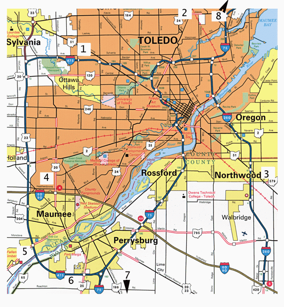 Map Of Toledo | Compressportnederland - Printable Map Of Toledo Ohio