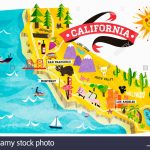 Map Of Tourist Attractions In California Stock Photo: 74965008   Alamy   California Tourist Map