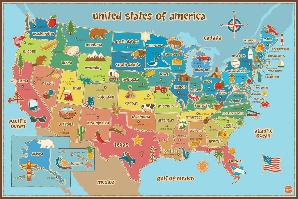 Map Of Usa For Kids | Travel Maps And Major Tourist Attractions Maps - Printable Children&amp;amp;#039;s Map Of The United States