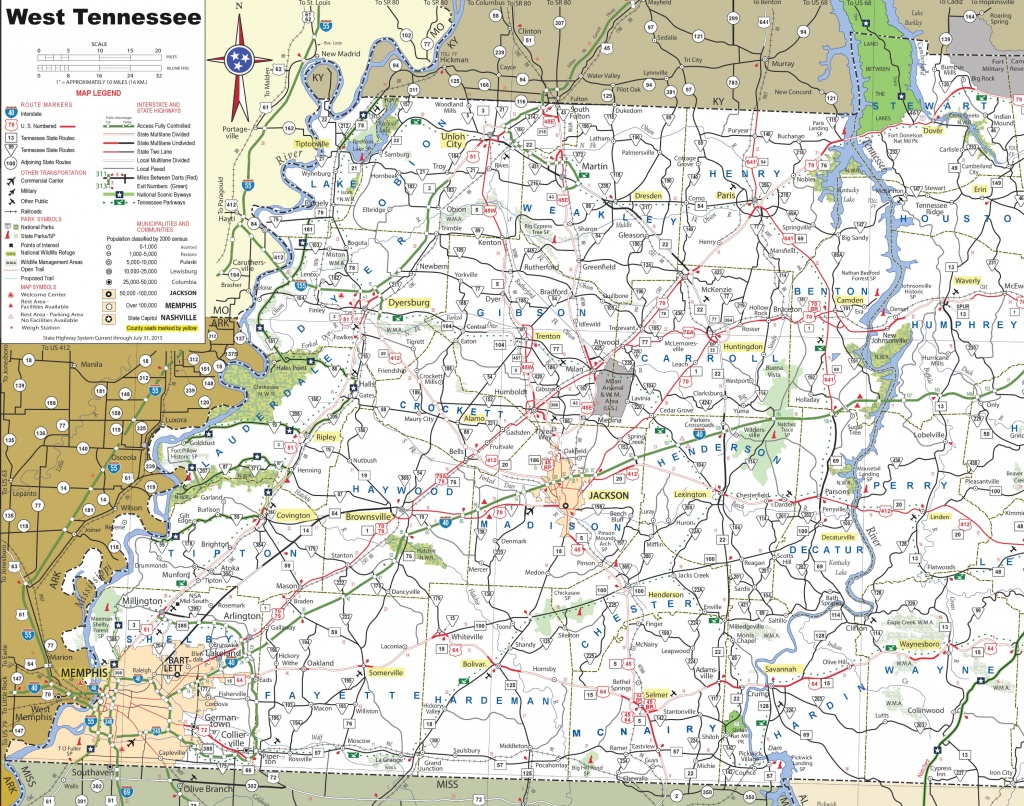 Map Of West Tennessee - Printable Map Of Tennessee With Cities