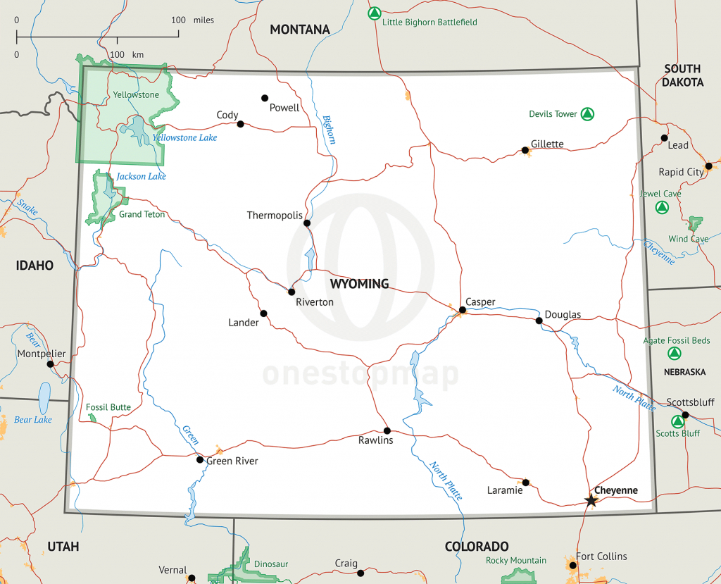 Map Of Wyoming Defined Plus - Printable Map Of Wyoming
