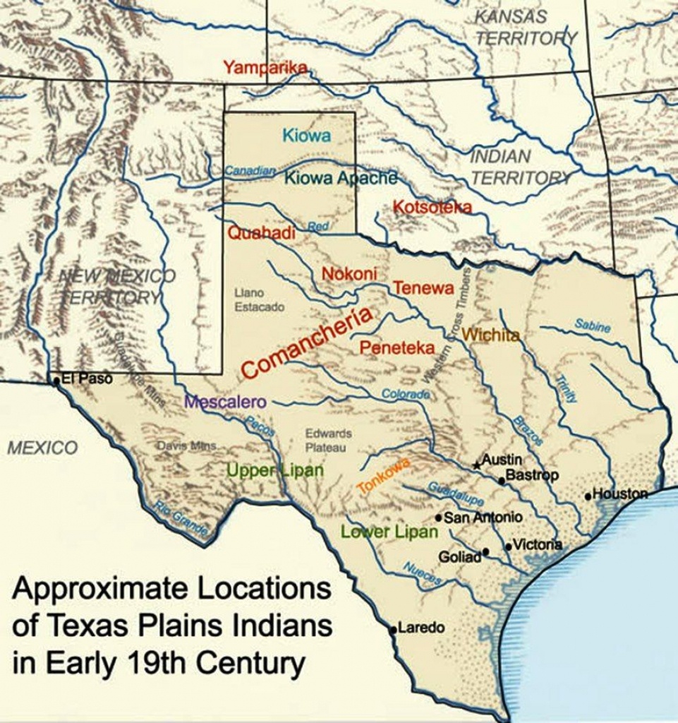 Map Showing The General Location And Dispersal Of Various Native - Texas Indian Tribes Map