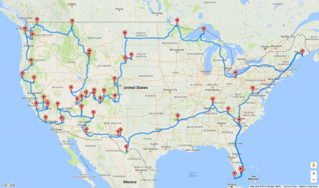 Map Shows The Ultimate U.s. National Park Road Trip - National Parks In Texas Map