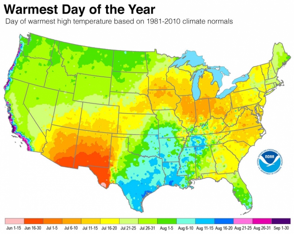 Map Shows When Summer Heat Peaks In Your Town | Climate Central - Heat Map Southern California