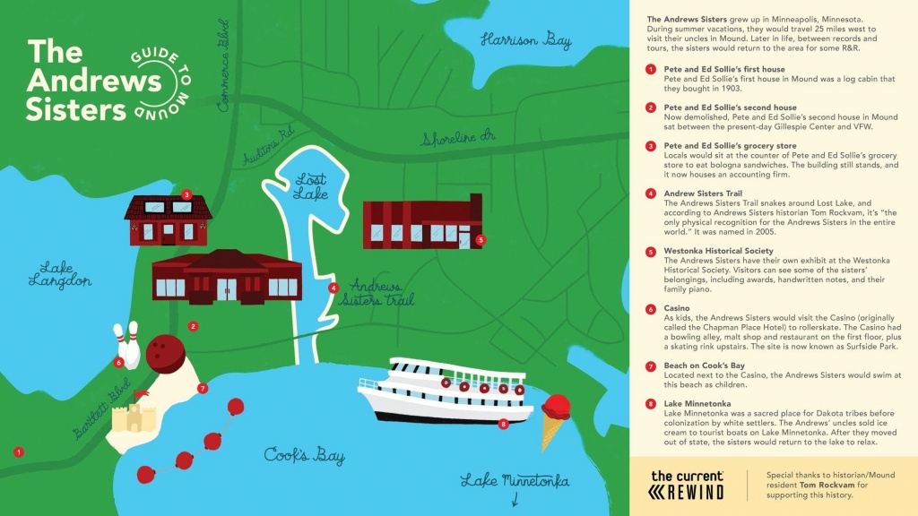 Map: The Andrews Sisters Guide To Mound, Minn. | The Current - Printable Lake Minnetonka Map