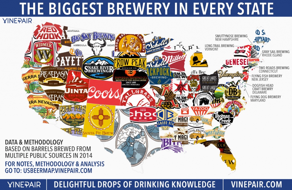 Map: The Biggest Brewery In Every State In America | Vinepair - Florida Brewery Map
