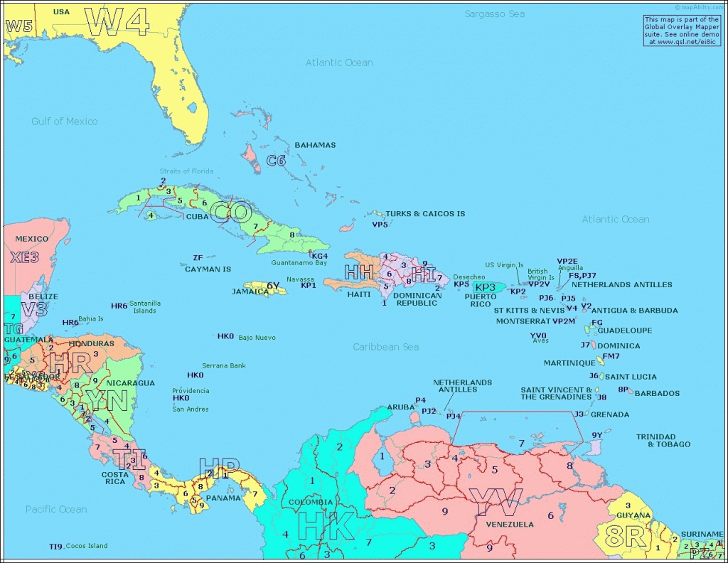 Map Usa And Caribbean - Hepsimaharet - Map Of Florida And Caribbean