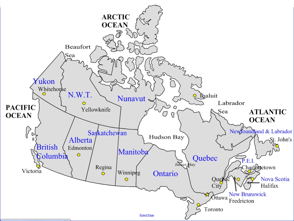 Printable Blank Map Of Canada With Provinces And Capitals Printable Maps