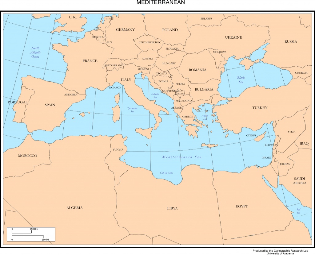 Maps Of Europe - Mediterranean Map Printable