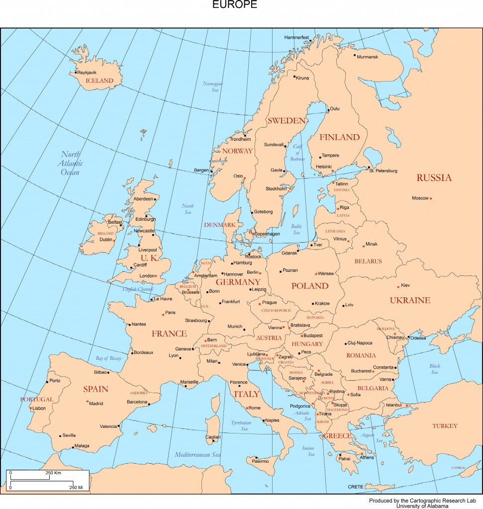 Maps Of Europe - Printable Map Of Europe With Capitals