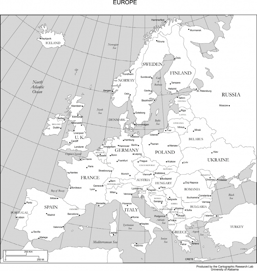 Maps Of Europe - Printable Map Of Europe With Cities