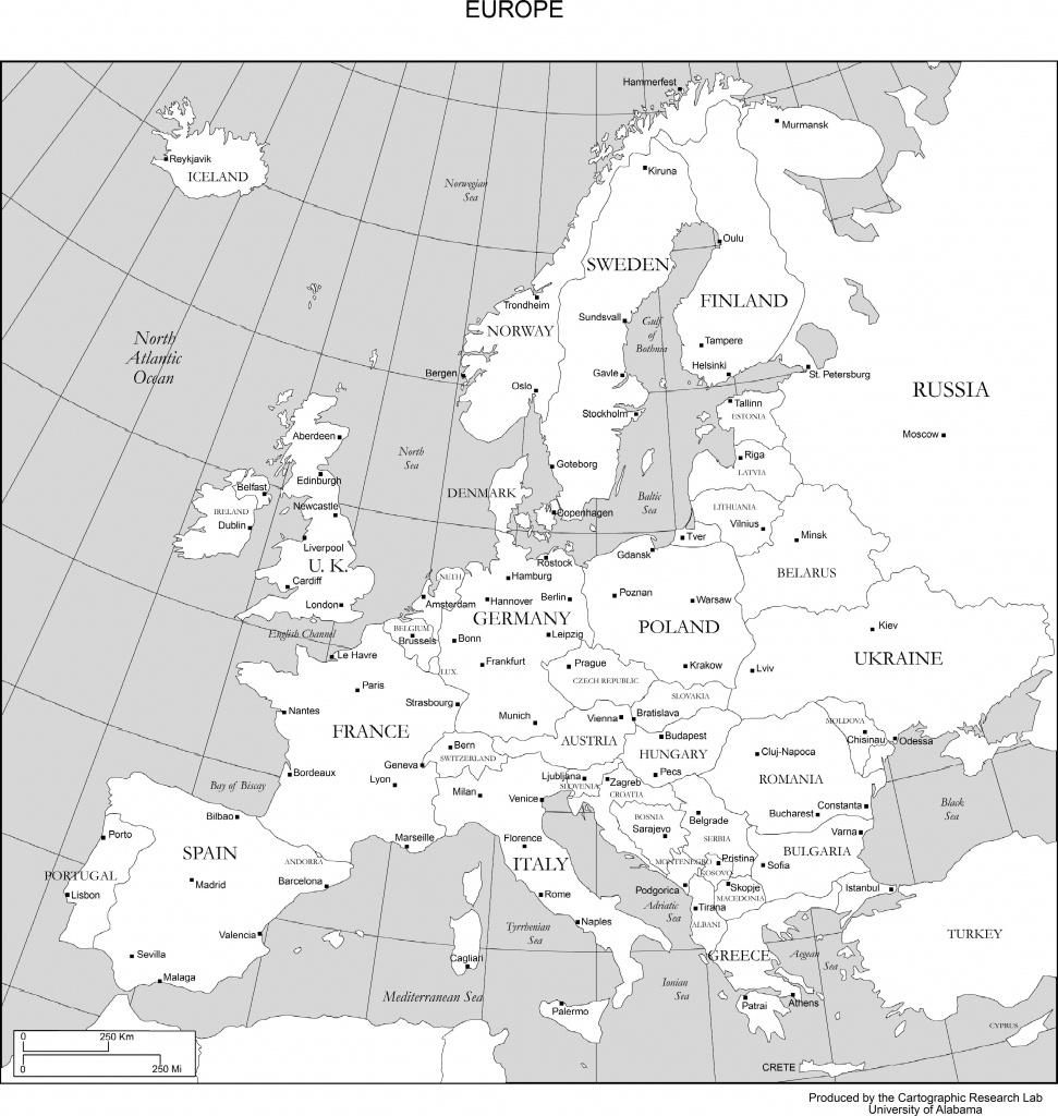 Maps Of Europe - Printable Map Of Europe With Major Cities