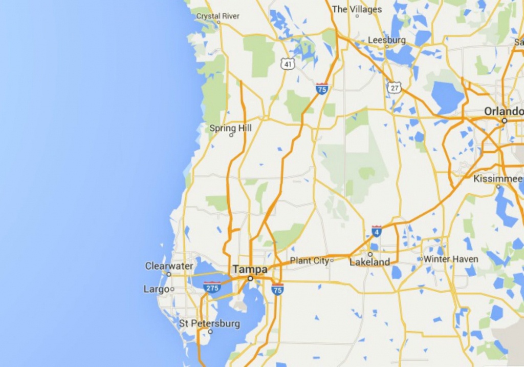 Maps Of Florida: Orlando, Tampa, Miami, Keys, And More - Map Of Florida Showing Tampa And Clearwater