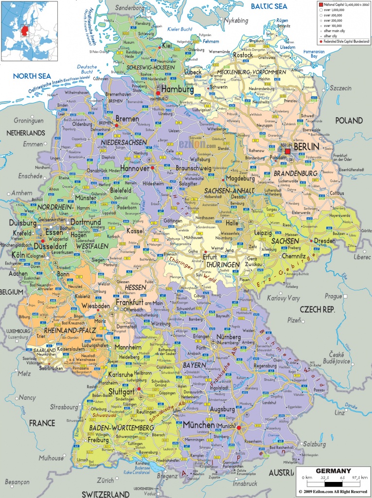 Maps Of Germany | Detailed Map Of Germany In English | Tourist Map - Printable Map Of Germany With Cities And Towns