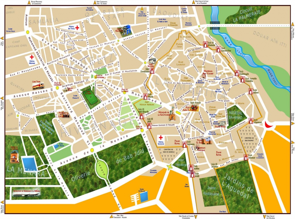 Maps Of Marrakech | To Download Or Print - Bus Map, Souks, Train, City - Marrakech Tourist Map Printable