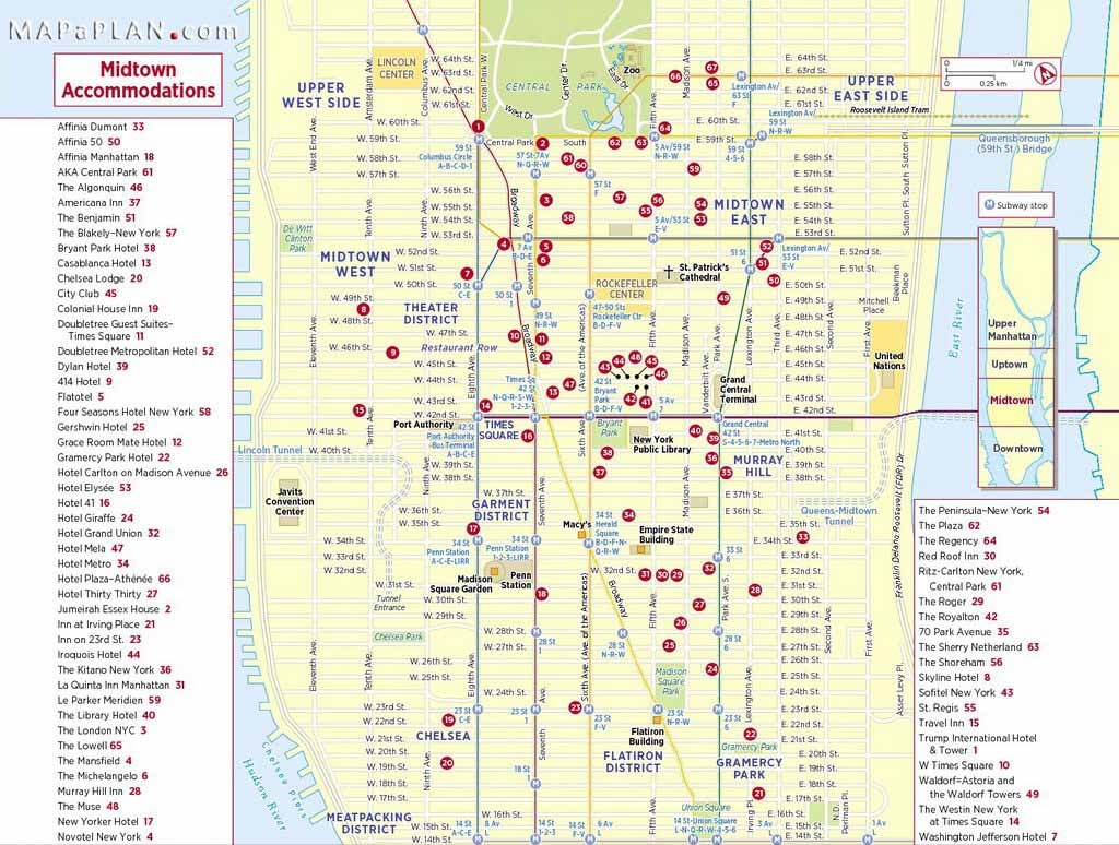 Maps Of New York Top Tourist Attractions - Free, Printable - Map Of Midtown Manhattan Printable