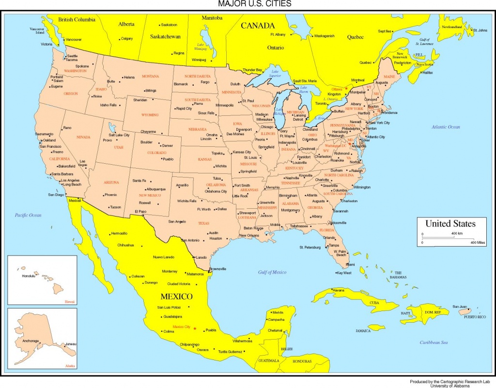 Maps Of The United States - Printable Us Map With Cities