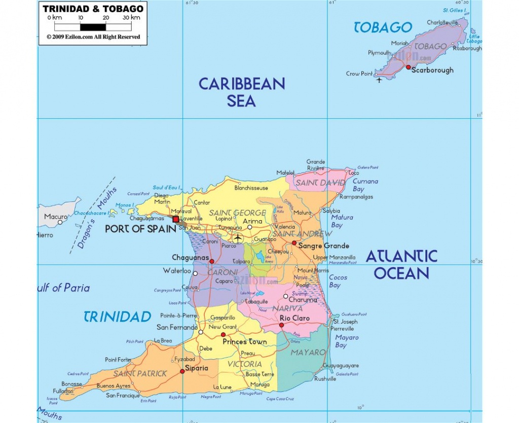 Maps Of Trinidad And Tobago | Collection Of Maps Of Trinidad And - Printable Map Of Trinidad And Tobago