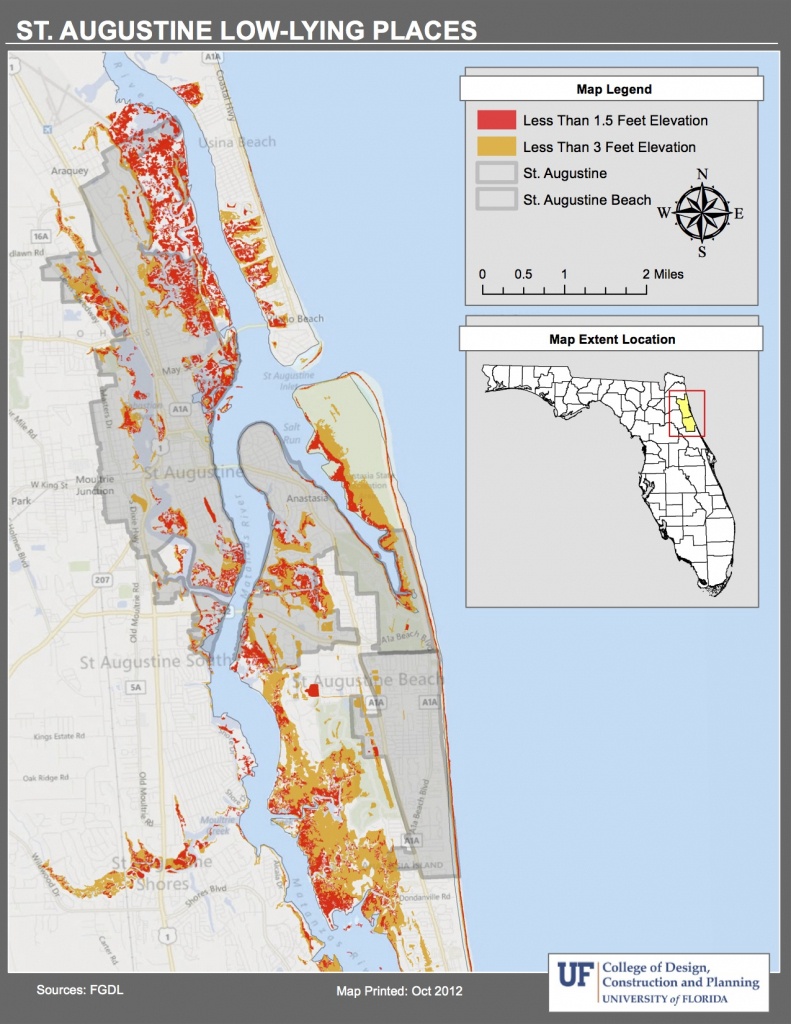 Maps | Planning For Sea Level Rise In The Matanzas Basin - Florida Elevation Map