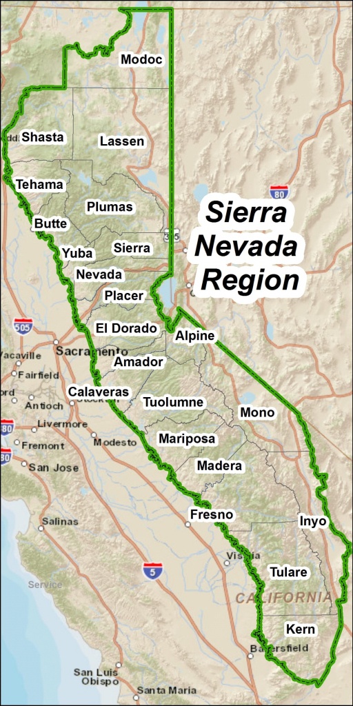 Maps | Sierranevada - Map Eastern Sierras California