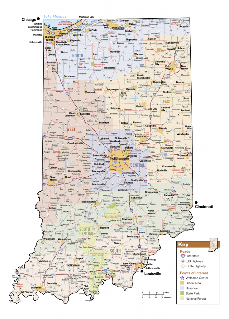 Maps | Visit Indiana - Printable Map Of Indiana